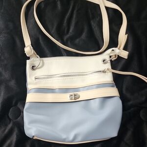 Stylish Cream and Blue Women's Bag